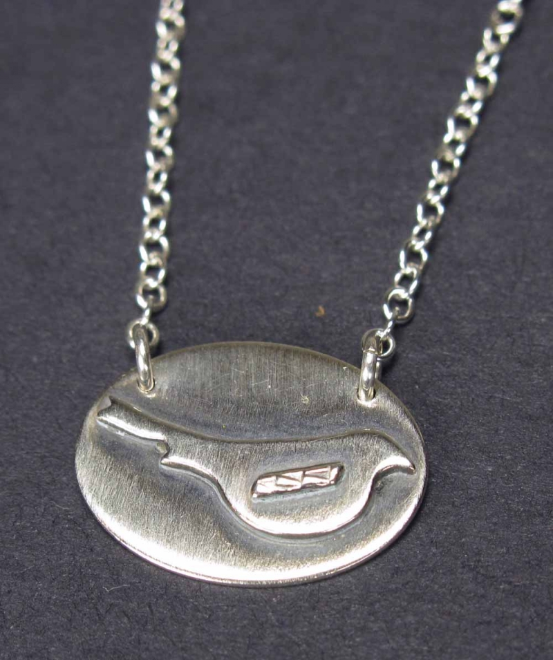 Silver Necklace with Bird